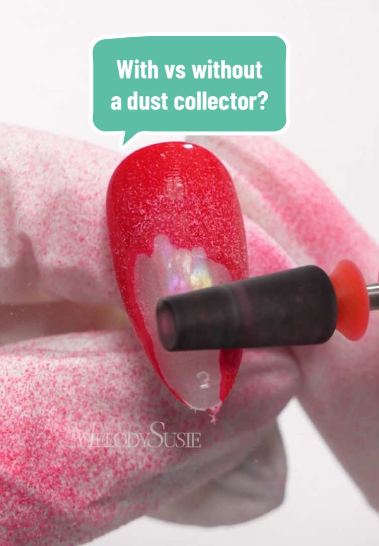 With vs without a dust collector? you’ll see the difference! #TikTokShopBacktoSchool #melodysusie #dustcollector #nailtools #nailtech 
