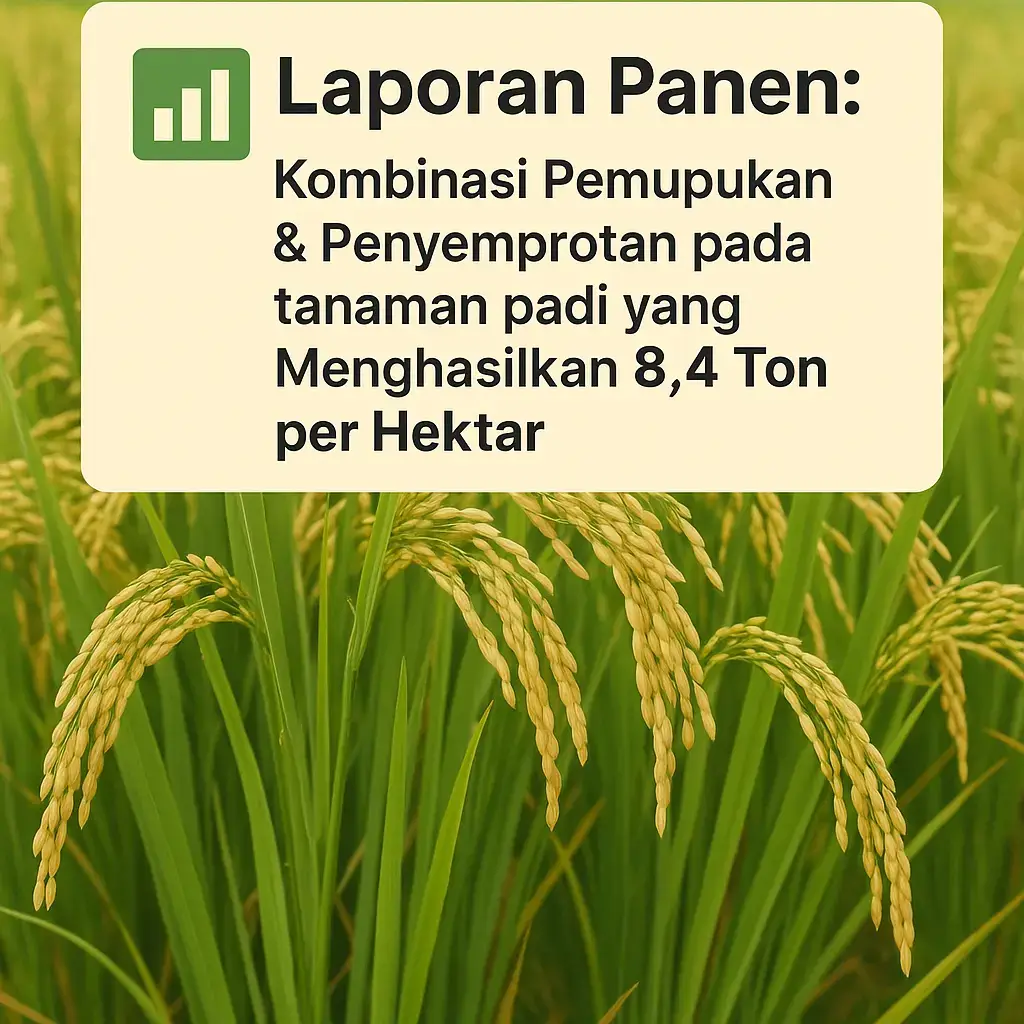 “Panen musim ini menyenangkan. Dengan kombinasi pemupukan dan penyemprotan yang saya rancang sendiri, hasil akhirnya tembus di angka 2,1 ton untuk seperempat hektar, atau kalau dikonversi 8,4 ton per hektar. Ini rincian pemupukannya: Umur 15 HST saya gunakan: NPK Bintang Tani 12-20-12 = 200 kg/ha Phonska subsidi 15-10-12 = 200 kg/ha Urea = 200 kg/ha Lalu di umur 35 HST: Phonska subsidi = 100 kg/ha KCl = 40 kg/ha BASF (kemungkinan Nitrophonska) = 40 kg/ha MgO Plus Biru = 200 kg/ha ✳️ Total pupuk untuk 1 hektar: sekitar 980 kg/ha. Kemudian untuk penyemprotannya saya atur seperti ini:# 🟩 7 HST: Ambition + Ultradap + MgSO₄ + Antracol 🟩 15 HST: Ambition + Ultradap + MgSO₄ + Antracol + Insektisida 🟩 35 HST: Ultradap + MgSO₄ + Insektisida 🟩 45 HST: MKP + KNO₃ + Fungisida + Insektisida 🟩 60 HST: MKP + KNO₃ + Fungisida + Insektisida 🟩 80 HST: KNO₃ + Insektisida Dari sini saya simpulkan, gabungan antara pupuk yang lengkap dan penyemprotan yang terjadwal punya pengaruh besar dalam menjaga performa tanaman sampai akhir. Hasilnya? Malai banyak, bulir padat, batang kokoh, dan hasil panen naik drastis. Kalau kamu tertarik nyoba formulasi seperti ini, pastikan tetap disesuaikan dengan kondisi tanah dan iklim setempat. 🌾 Bertani bukan cuma soal kerja keras, tapi juga soal strategi dan konsistensi. #pertaniankita #petanicerdas #panenpadi #pupukpadi #pestisida 