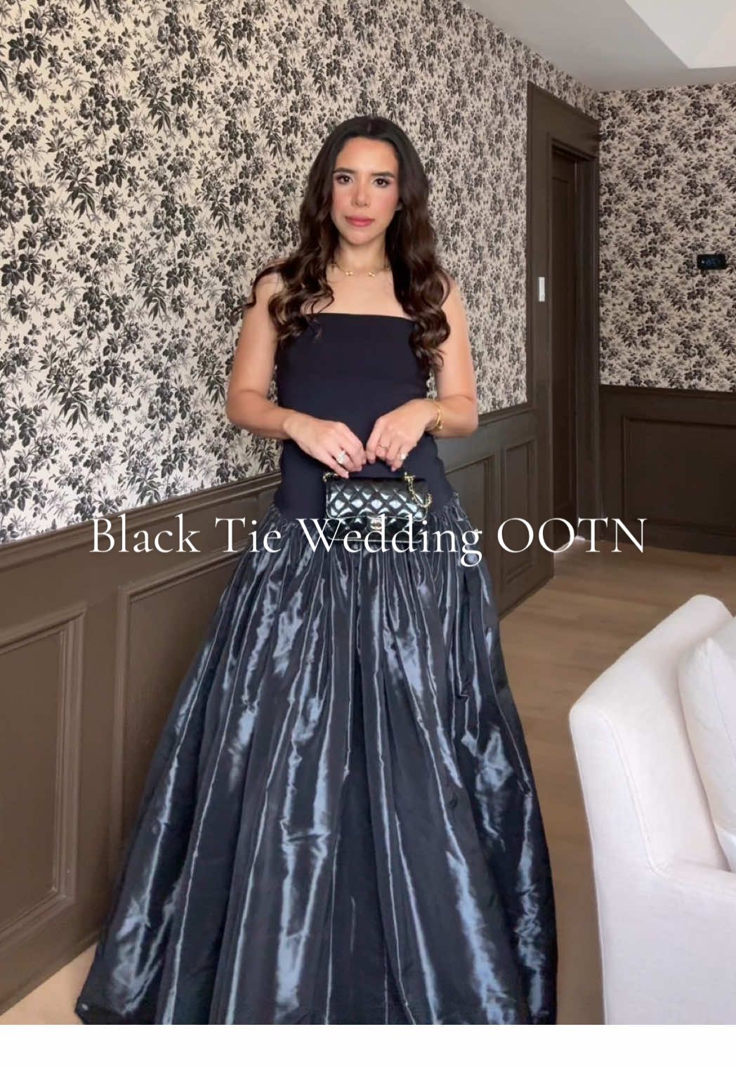 a little bit Aurora, a little bit Maleficent ✨#ootn #blackballgown #weddingguestdress #blacktie @coperni 