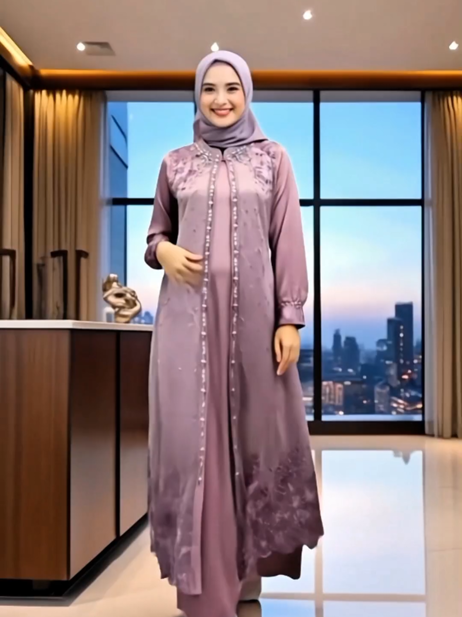 Febyan Dress Series /Gamis Brukat Rompi Mix Satin With Beads #dress #gamis #kondangan #ootdfashion #trending #bajukurungmelayu #lewatberanda #fyp 