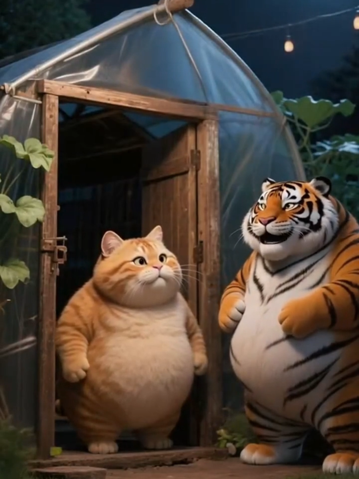 1. The dventures of stealing watermelon 🍉 2. Orange cat was bullied by fat pig but then ended up friends #cutecat #catlovers #kitty #foryou #aicat #kucing #orangecat #cat #fyp #ai #watermelon