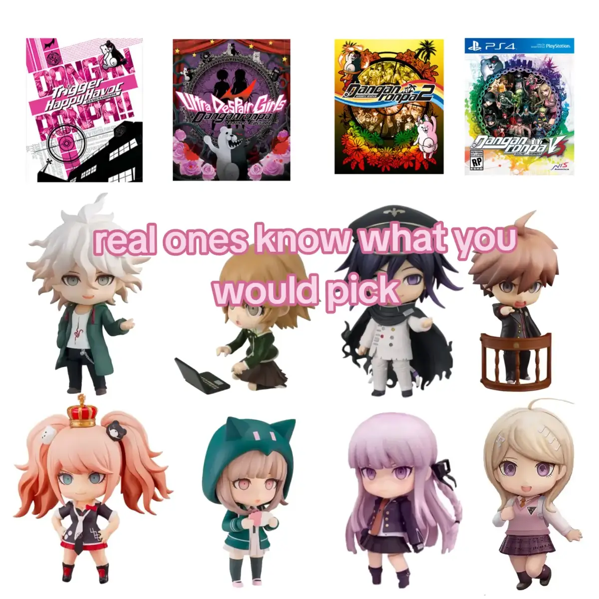 #meow #viral #fyp #danganropa #danganropatriggerhappyhavoc #danganropaultradespairgirls #danganropagoodbyedespair #danganropakillingharmony #danganropav3 #whichonewouldyoupick #kaede #kaedeakamatsu #junko #junkoenoshima #chiaki #chiakinanami #kyoko #kyokokirigiri #nagito #nagitokomaeda #kokichi #kokichiouma #chihiro #chihirofujisaki #makoto #makotonaegi 