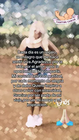 #GoodMorning #Positividad #Amor #Happiness #mastectomiavilateral #metastasis  Quiero compartir con ustedes esta lección de vida: aprecien cada momento, amen sin condición, y vivan con pasión. Gracias por acompañarme en este viaje,por ser mi apoyo y mi inspiración. #Vida #Gratitud #Amor #Esperanza Mi corazón late con gratitud, por cada momento de alegría y de dolor. Quiero inspirar a otros a vivir con intensidad, Gracias por ser parte de mi viaje, por ser mi apoyo y mi inspiración. #Vida #Gratitud #Amor #Inspiración