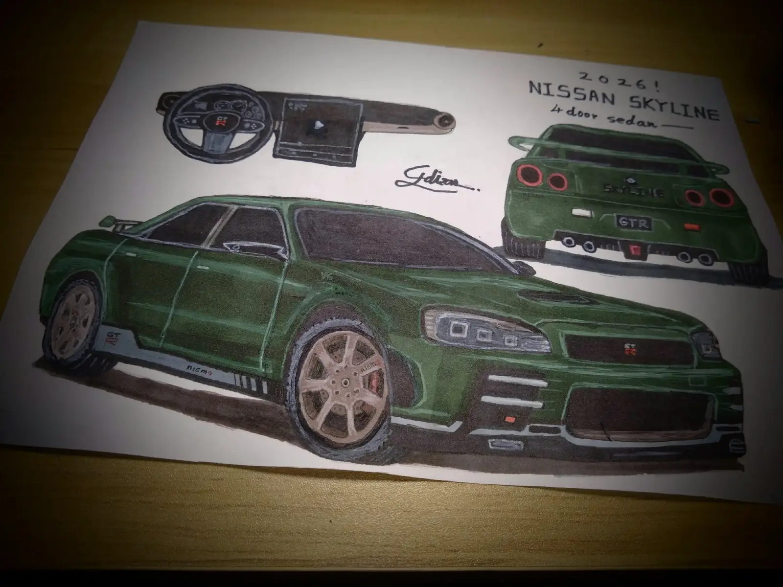 #畫圖 #車 #日產 #gtr 