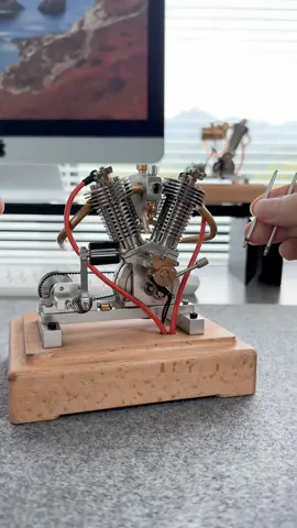 Real miniature Harley V2 engine model 🔥