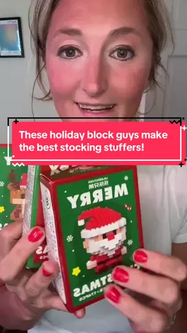 These holiday block guys make the best stocking stuffers! #stockingstuffers #christmastiktok #christmasgift #christmasdecor 