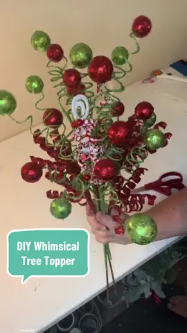 Run to #hobbylobby and grab some of their #christmas stems to make this #DIY tree topper!  #diychristmasdecor  #diyhomedecor 