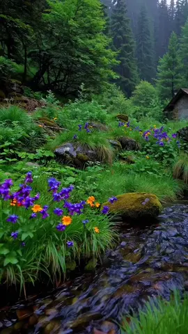 Wandering River, Wild Beauty 🌊🌸🌲 #CalmVibes #naturevibes #flowers 