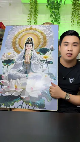Tranh  QUÁN THẾ ÂM BỒ TÁT  VIỀN VÀNG TRÁNG GƯƠNG CAO CẤP #tranhquantheambotat #tranhquantheam #quantheambotat #muataitiktokshop 