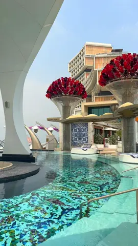 Would you take a dip here? ATLANTIS the ROYAL  #dubai #travel #palmjumeirah #luxuryhotel #atlantistheroyal 