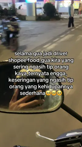 Semoga yang sering nagsih tip ke driver rezekinya di lancarkan yaallah… #fyp #masukberandafyp #masuk #shopedriver #shopefood #foryou 