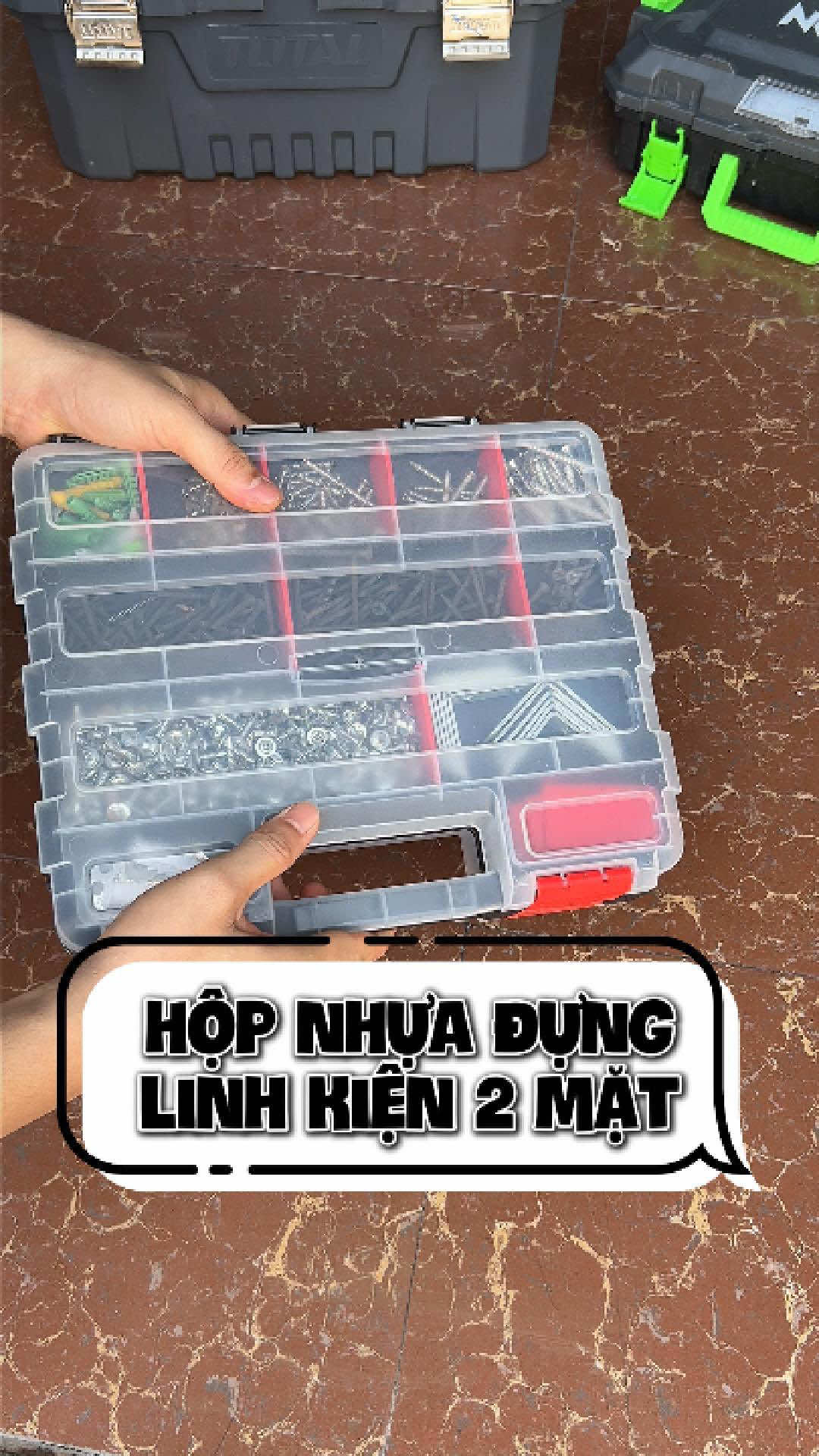 Hộp đựng phụ kiện 2 mặt, 34 ngăn nhỏ này sắp xếp gọn là tìm đồ cực dễ luôn! #tienkiemchung #LearnOnTikTok #kocnet 