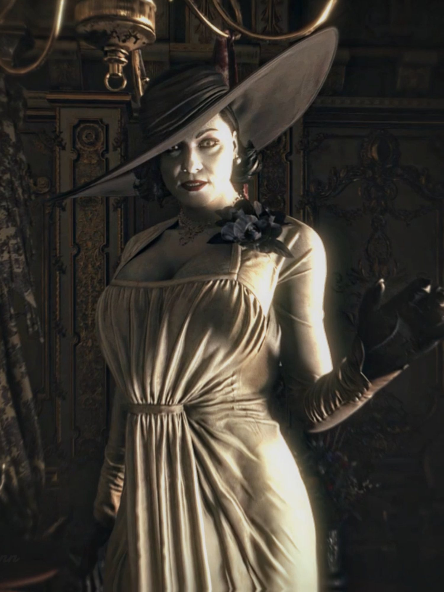 careful what you wish for 😶 #ladydimitrescu #beladimitrescu #danieladimitrescu #cassandradimitrescu #residentevilvillage #edit #gameedit