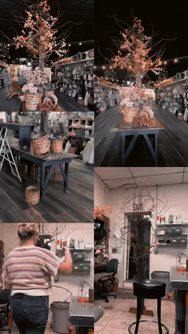 Behind the scenes building a tree for the store. 