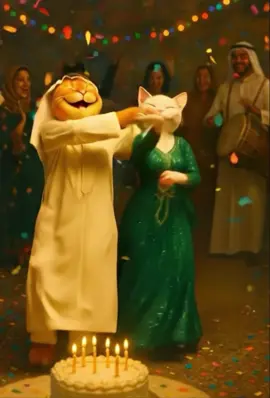 Sheikh Cat & His Queen 👸🏻 #tiktok #viraltiktok #viral #cat #ai #trending #catai #couple #nancy #nancyajram #miniworld #bellydance #dance #arab #arabicsong #arabic #mini #funny #birthday #egypt #fyp 