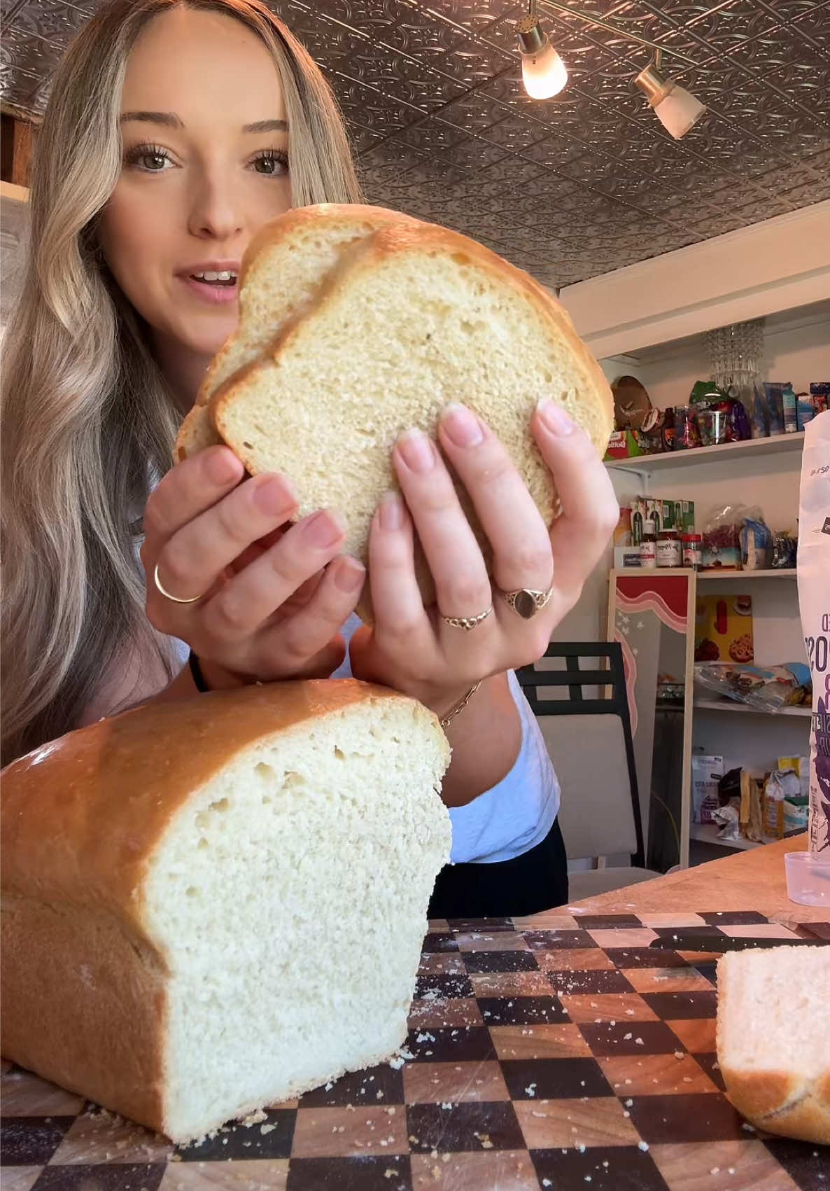 Easy bread recipe 🍞  This recipe makes 2 loaves!  Measurements below:  3 cups warm water (about 110 degrees f) 1 packet or .25 oz active dry yeast  1 tbs sugar 1 tbs salt 2 tbs olive oil  6 cups all purpose flour #bread #breadrecipe #EasyRecipe #EasyRecipes #sandwichbread #easybread #Recipe 