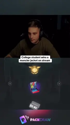 College student wins a moncler jacket on stream #kickstreaming 