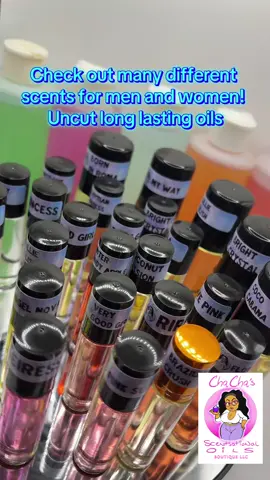 Many many many to choose from… get yours today! Fast shipping 💨 #chachascentsationaloils #fyp #smellgoodfeelgood #perfumetiktok #perfumeoils #fentysuperbrandday #backtoschool #rollonoil 