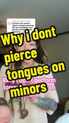 Replying to @Qrystal reasons why I don’t pierce minor tongues.  This is just my opinion. No hate at all.  #tonguepiercing #piercings #piercer #oralpiercing #bodypiercings #piercer #imo 