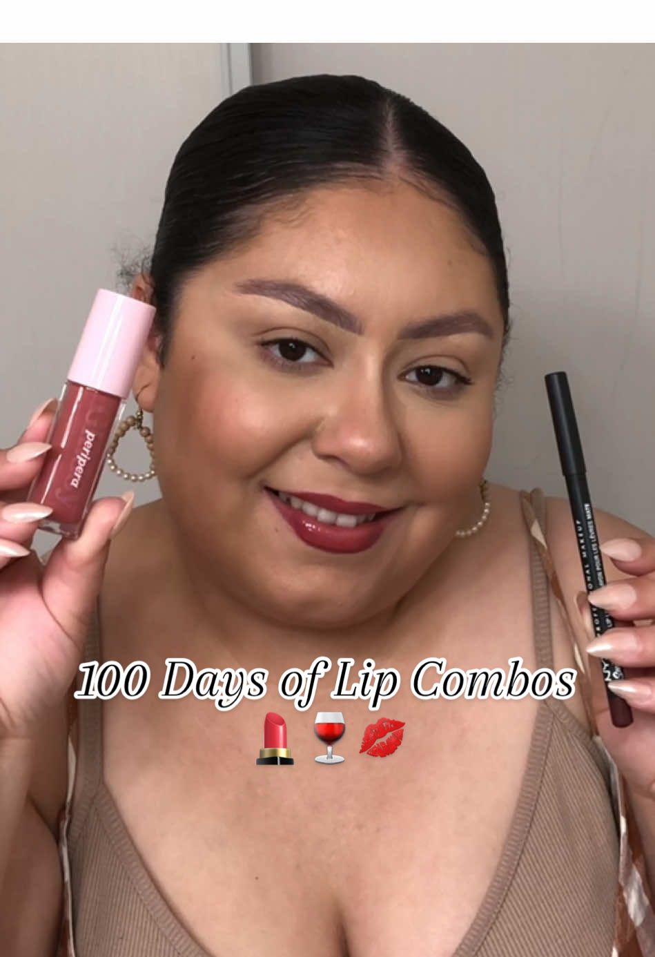 Another day, another lip combo 💄🍷💋 Day 2/100 of Lip Combos @NYX Professional Makeup suede matte lip pencil ‘vintage’ @Peripera ink glasting lip gloss ‘chilling rosy’ #lipoftheday #lipcombo #lipgloss
