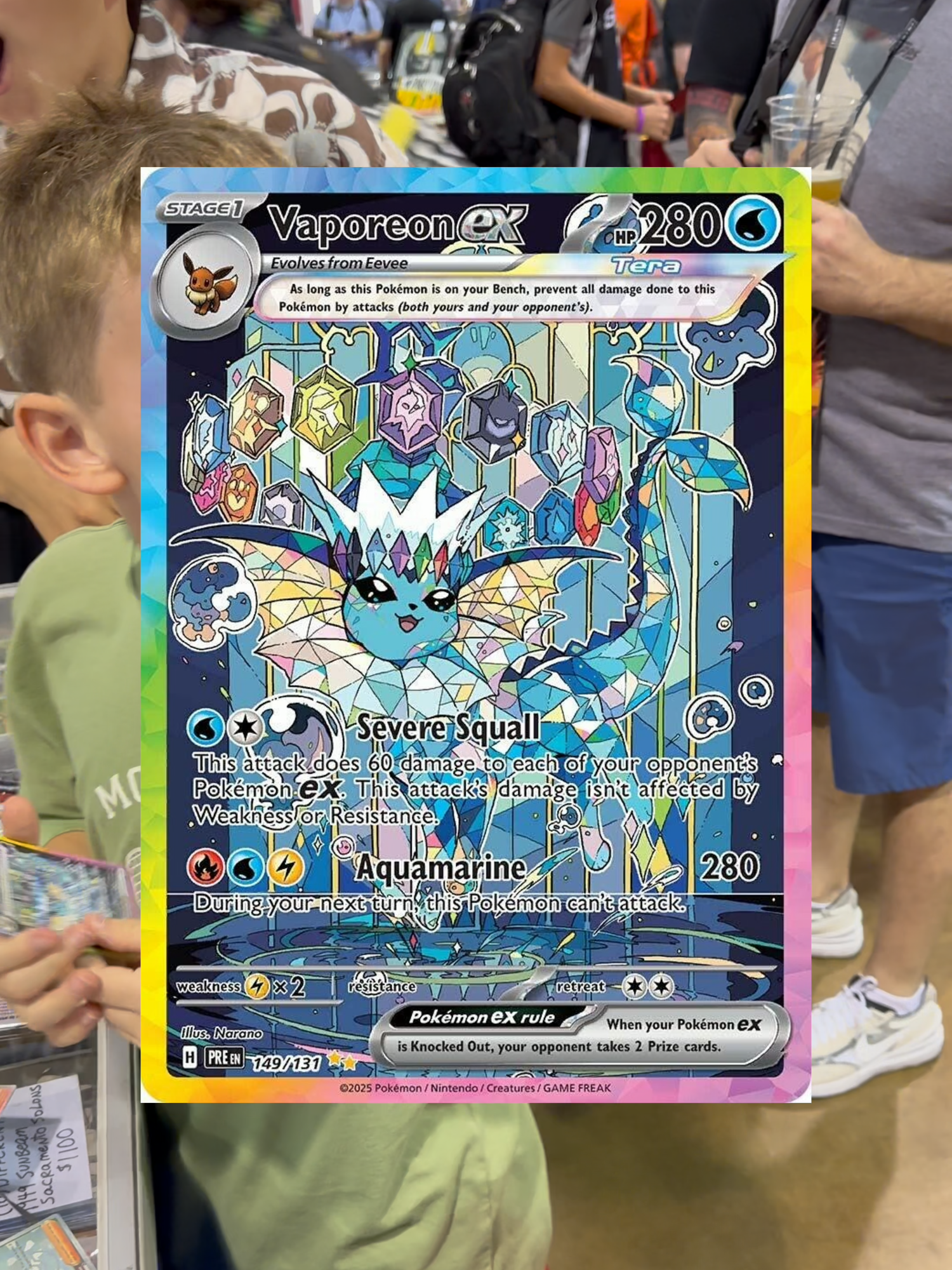 UNBELIEVABLE pull at the National! We had 3 brothers open up some Prismatic Evolution packs and the youngest got one of the best cards in the set! #fyp #national #pokemoncards