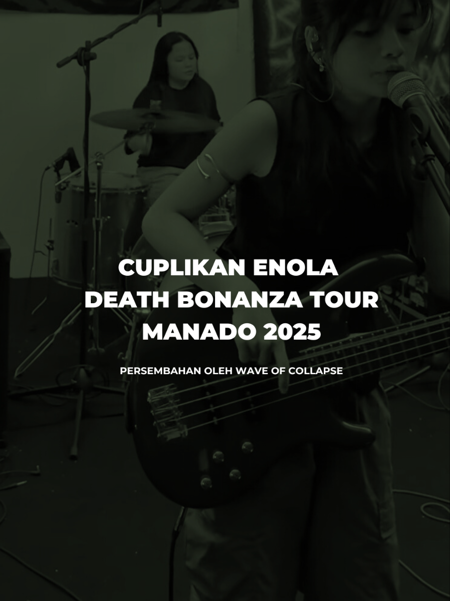 [RekapSeadaadanya] Gelaran Death Bonanza Tour 2025 dari ENOLA akhirnya menyentuh tanah Sulawesi. Dalam persembahan khusus dari kolektif Wave of Collapse, panggung Sunbae Manado menjadi saksi bagaimana energi band ini membuncah liar dan penuh letupan. Merekam momen intim sekaligus memperlihatkan bahwa pertunjukan lintas kota tetap hidup dan tumbuh dari ruang-ruang kolektif lokal. _________________________________________ Simal informasi selengkapnya lewat akun resmi dari Minimal Mapalus Media! #enola #soundofenola  #deathbonanzatour2025  #enolamanado  #waveofcollapse  #minimalmapalusmedia  #lokalpunyasemuanya  #gigsmanado #manadounderground  #manado #fyp #fypage 