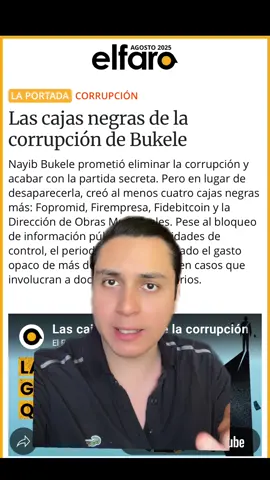 ¡Más de $3 mil millones manejados de forma oscura por el gobierno de Bukele!. Esto es 10 veces más de lo que achacan a Tony Saca o Mauricio Funes. Bukele llegó al poder debido a la indignación generada por el destape de toda la corrupción del pasado, su principal promesa fue combatir la corrupción, crear la una CICIES y eliminar la partida secreta, pero al final todo fue mentira, no combatió la corrupción, la CICIES sí la creó pero la cerró cuando esta empezó a investigar a su gobierno y la famosa partida secreta nunca la eliminó, al contrario, según un nuevo reportaje de El Faro, creó cuatro más. Estos son: Fopromid y Firempresa, Fidebitcoin y la DOM. En los presupuestos de estas entidades el periodismo ha descubierto casos que implican a docenas de funcionarios de Bukele. En total, más de $3 mil millones gastados sin explicación. Para protegerse, el mecanismo ha sido declarar secreto toda la información pública y la concentración del poder para evitar ser fiscalizado. ¿Ahora entienden por qué este gobierno necesita la reelección la reelección indefinida? No pueden dejar el poder, saben que tendrán que enfrentar la justicia y rendir cuentas. #ultimahora #elsalvador #salvadoreños #salvadoreño #salvadoreñas #salvadoreña #sivar #greenscreen 