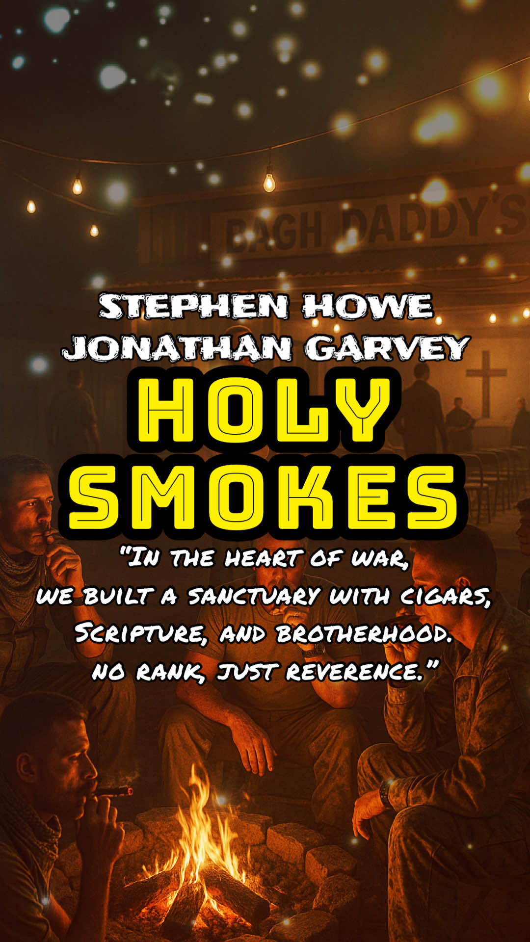 “In the heart of war, we built a sanctuary with cigars, Scripture, and brotherhood — no rank, just reverence.” #HolySmokes #FaithInTheFire #BaghDaddys #MilitaryFaith #WorshipInWar #Brotherhood #CigarsAndScripture #GreenZoneGrace @dortiz 