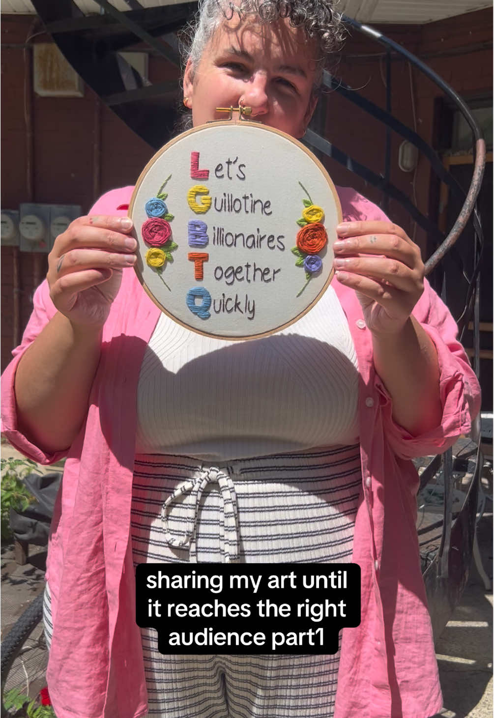 tiktok do your thing #sharingmyart #embroideryart #fiberart #queerart #anticapitalistart #feministart #queerartist #feministartist #thesaltycreative 