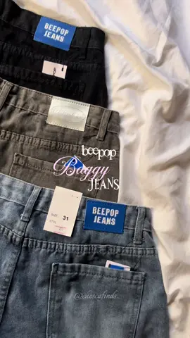 capturing the real beepop— light acid, premium grey and premium black! #beepop #baggyjeans #beepopjeans #tiktokshopontrend #chescafinds #foryou #foryoupage 