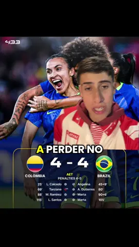 Colombia vs Brasil perdemos una vez más en tanda de penales, no se que tenemos pero en futbol nos falta el último paso #seleccioncolombia #futbolcolombiano #copaamerica #copaamericafemenina #fpc #greenscreen 