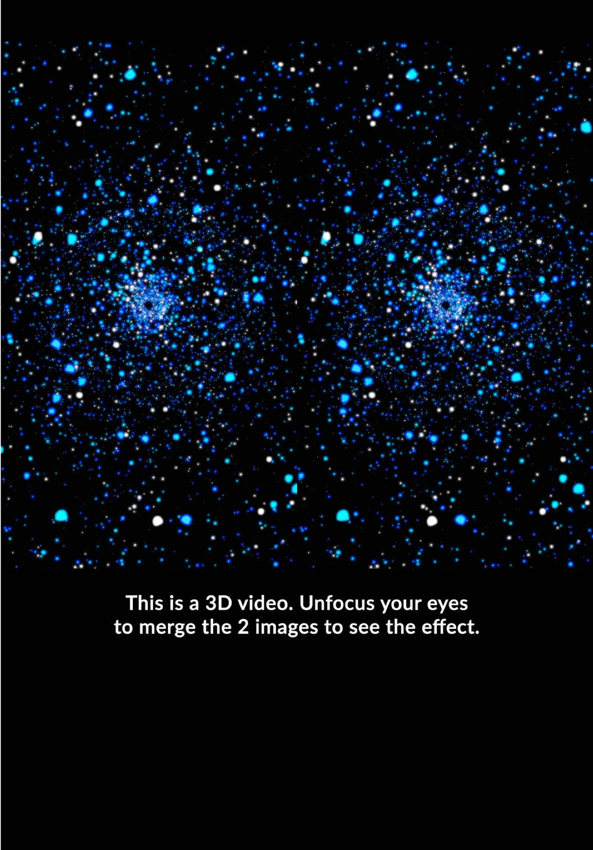 Star Scape This is a parallel view stereoscopic 3D video. Focus your eyes past your screen to merge the Left and Right images. You will now see 3 images. The middle is in 3D.