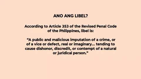LIBEL: Kailan Ka Pwedeng Mademanda Dahil sa Post Mo? Marami ang hindi nakakaalam—isang simpleng post lang, puwede ka nang makasuhan ng libel! Sa video na ito, malalaman mo kung kailan ka pwedeng mademanda, ano ang dapat iwasan, at paano protektahan ang sarili mo sa internet. Maging responsable sa pagpo-post—hindi lahat ng totoo, dapat i-share. 📌 Watch ‘til the end to avoid legal trouble! #libel #cybercrimephilippines #civilserviceexam #cselawreview #socialmedialaw       