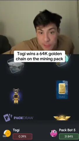 Togi wins a 64K golden chain on the mining pack #kickstreaming 