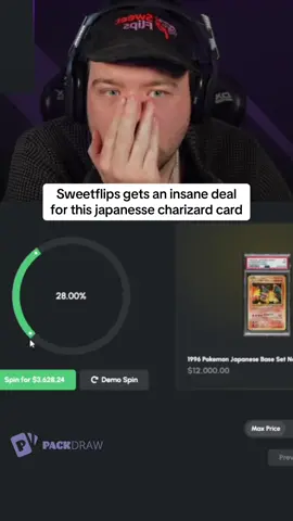 Sweetflips gets an insane deal for this japanesse charizard card #kickstreaming 