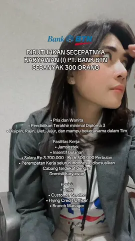 Cara pendaftaran silakan klik link di Bio profil #lowongankerja #2025 #infoloker #btn #4u 