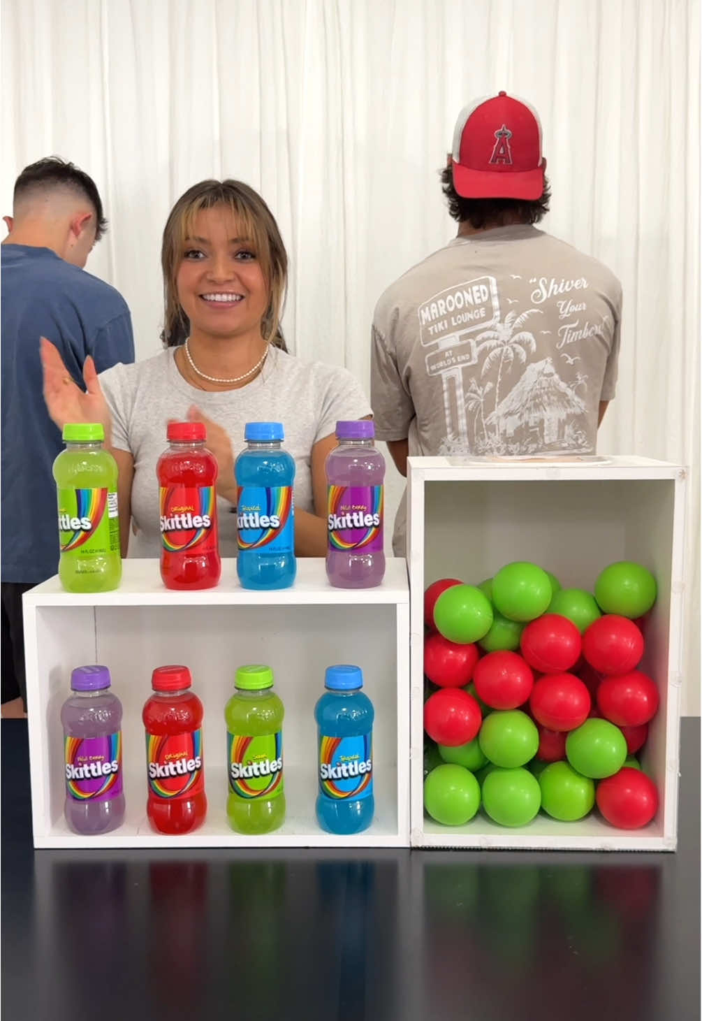 First to Match the Skittles Drinks Wins! #family #game #challenge 