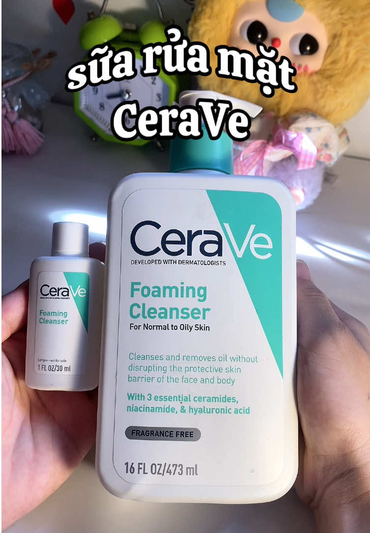 sữa rửa mặt CeraVe bản xanh ngọc dùng cho mọi loại da độ ph 5.5 🧴🫧 #ceraveskincare #cerave #jpt #xuhuong 