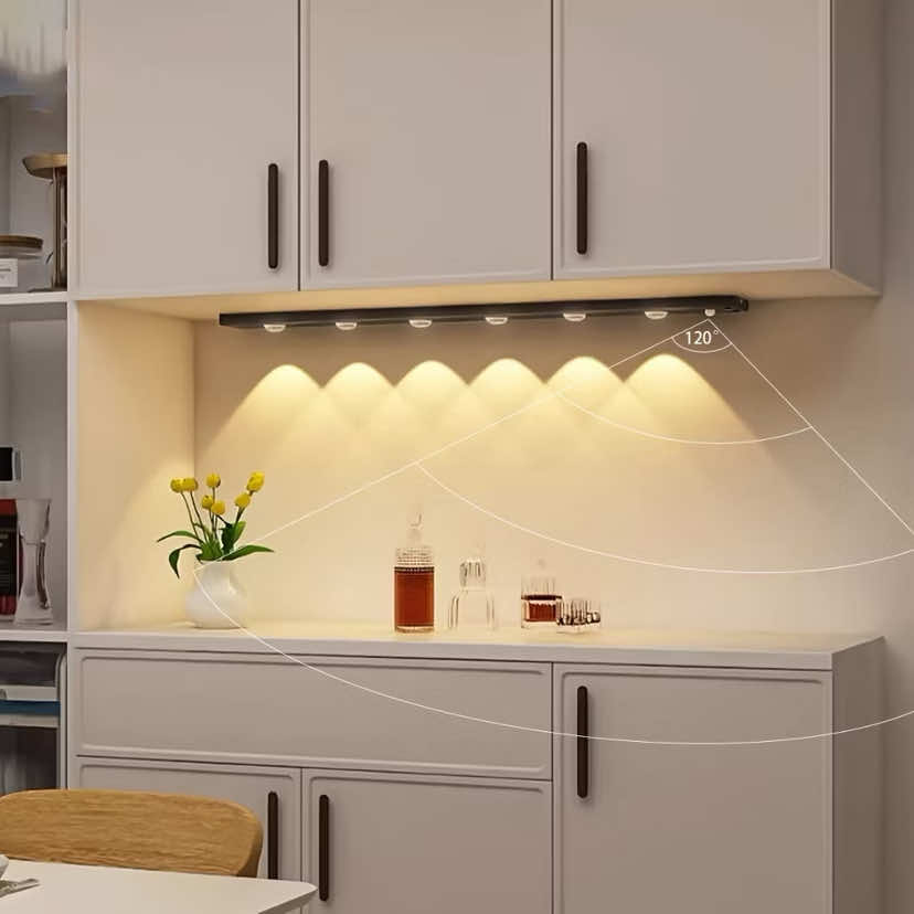 Luz de LED com Sensor para Armário 60cm Ultra Fina 3 Cores, Recarregável (Branco/Quente/Natural) -F9. #tiktokshop 