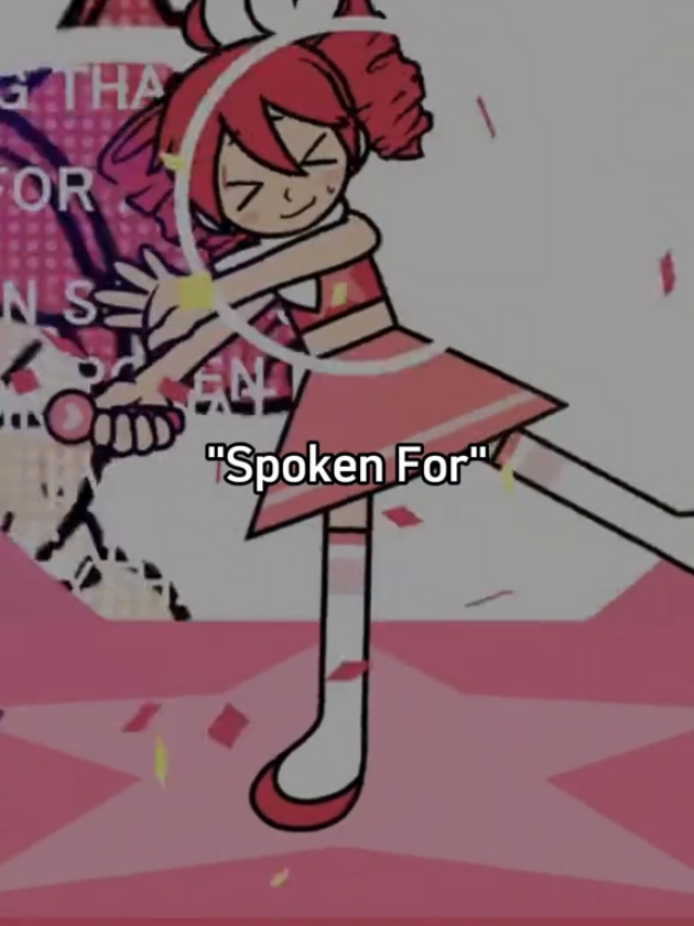 Spoken For ft. Kasane Teto de FLAVOR FOLEY Flavor Foley tiene un don de siempre publicar una canción cuando estoy haciendo un video lolololol Esta canción de Teto es una de las más llamativas para mí, además del estilo de Rythm Heaven con Teto es super bonito jaja La canción habla de algun tipo de escapismo con la vida de Teto, el ser popular la llega a afectar tanto que comienza  a tener un desorden mental enorme Es muy profunda y es bastante curioso como contrasta con la canción anterior con Miku Miku tiene miedo al abandono y dejar de ser relevante, mientras Teto sufre de de tener tanta fama y perder el control de quién es, por eso las menciones de 