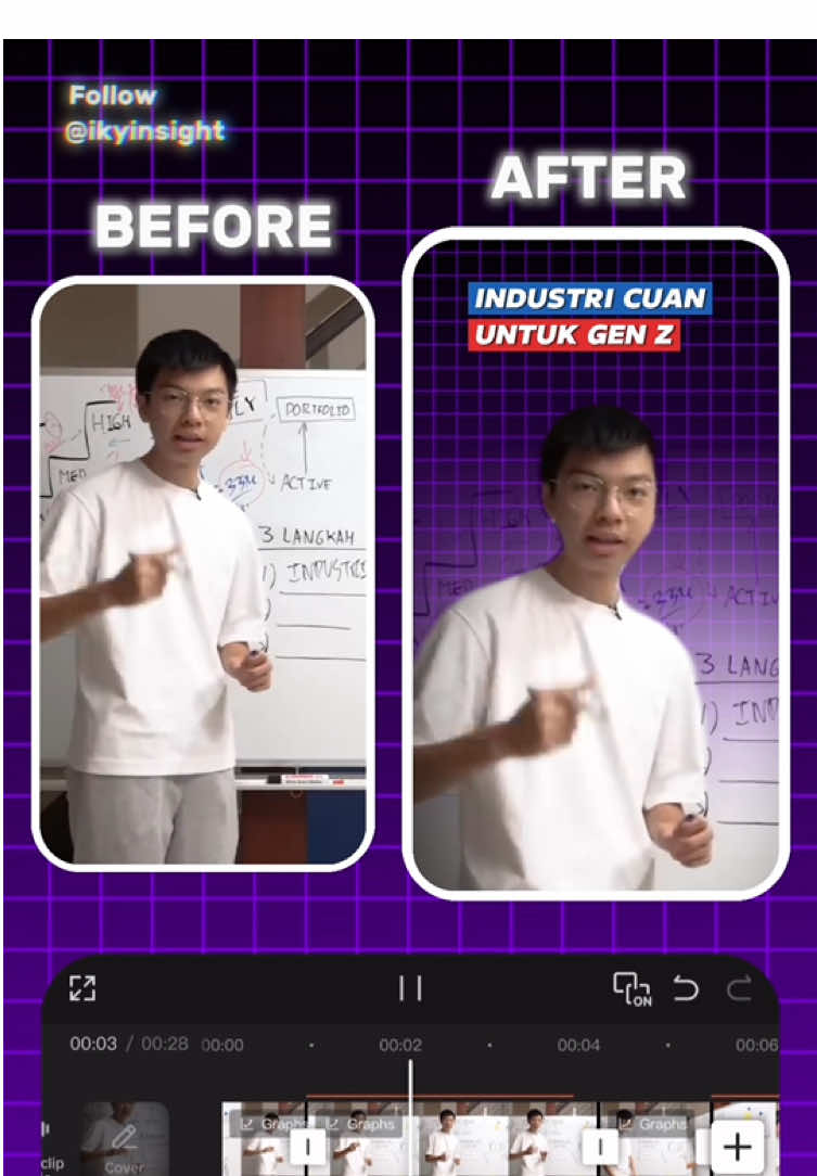 Before after editing CapCut video jualan Affilate di #videoeditor #tiktok #affiliate #capcut #keyframe