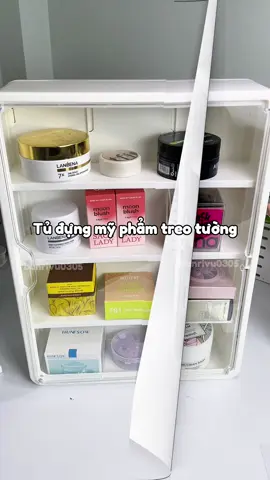 Tủ đựng mỹ phẩm treo tường siêu tiện lợi gọn gàng 💯 #tudungmypham #tudungdotreotuong #tumyphamtreotuong #bunriviu 