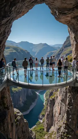 AI模拟观景台与自然的完美融合，你分得清吗？#travel  #technology  #nature  #landscape 