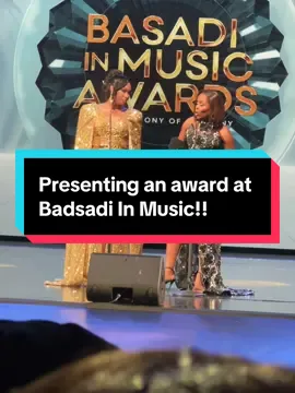 My very first time presenting an award! I was so nervous 🤣🤣🤣 but we did it. We did it! Beyond honoured! #bmashilodesigns #basadiinmusicawards2025  #basadiinmusic 