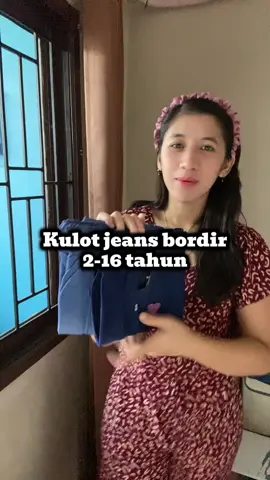 Kulot jeans bordir anak #jeans #jeansanak #celanaanak #kulotjeans 