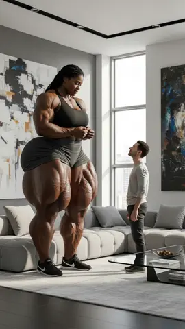 I dwarf the room with my massive might! 💪 Step into my giant world at FBBGrowth.com. What would you do at my feet? Drop it here! 🏠 #FemaleBodybuilding #FBB #MuscleQueen #StrengthGoals #FemaleMuscle #Bodybuilding #MuscleAndFemininity #FitLegends #GymLife #StrongIsHot