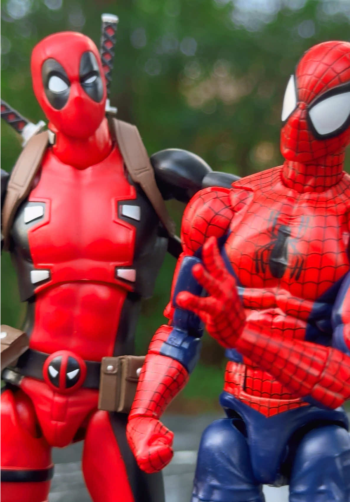 Boy…..friends #deadpool #spiderman #toys #toyphotography #fypシ 