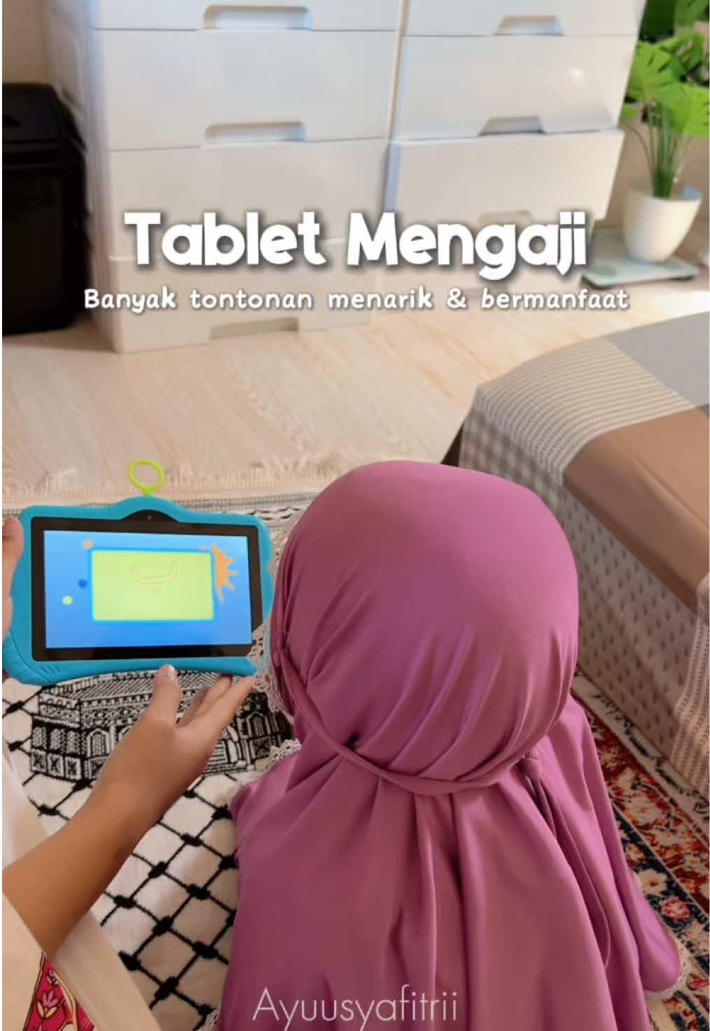 MashaAllaah anakku happy bgt belajar mengaji dsn agama🫶🏻 #tablet #tabletmengaji #hafizq #alqolam #belajarmengaji 