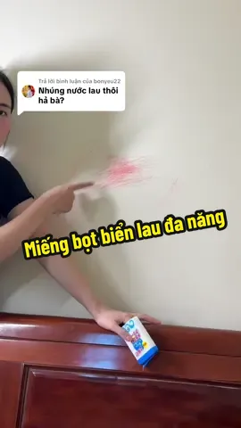 Trả lời @bonyeu22 đúng rồi bà ơi nhúng nước xong là lau được mọi thứ luôn ý #miengbotbienmelamine #botbienmelamine #miengbotbien #botbienlautuong  @Nhà gogun 