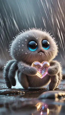 Do you accept the heart from the little fluffy spider?🩷 #fluffyanimals #cuteanimals #PetsOfTikTok #cute #animal #sharelove